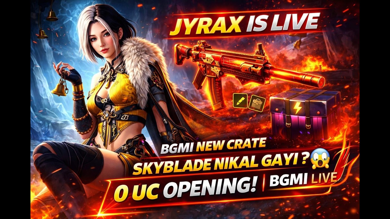 M416 CRIMSON SKYBLADE NIKAL GAYI? 😱 0 UC CRATE OPENING!  BGMI |  JYRAX IS LIVE