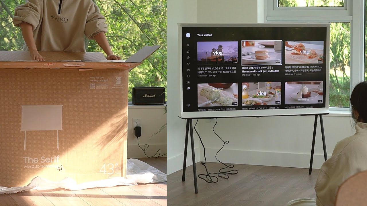 캐나다 밴쿠버 VLOG #31 : 삼성 더 세리프 언박싱 | The Serif TV unboxing | 미르미르mirmir
