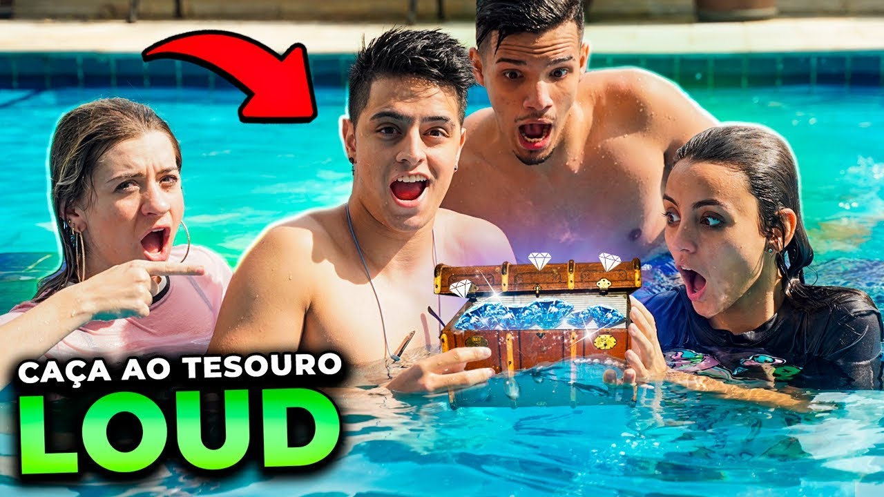 CAÇA AO TESOURO NA PISCINA VALENDO DIAMANTES!! LOUD FREE FIRE