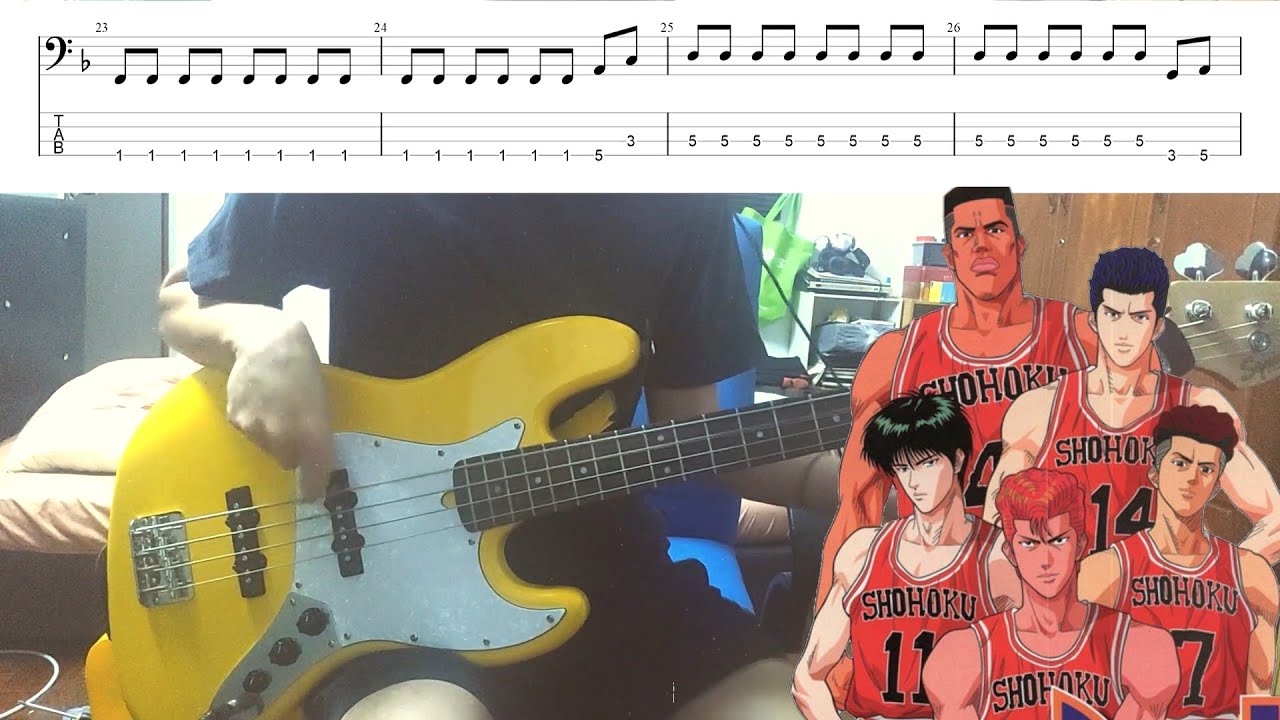 BAAD 君が好きだと叫びたい 好想大聲說喜歡你 SLAM DUNK 灌籃高手 - Bass cover：付谱下载