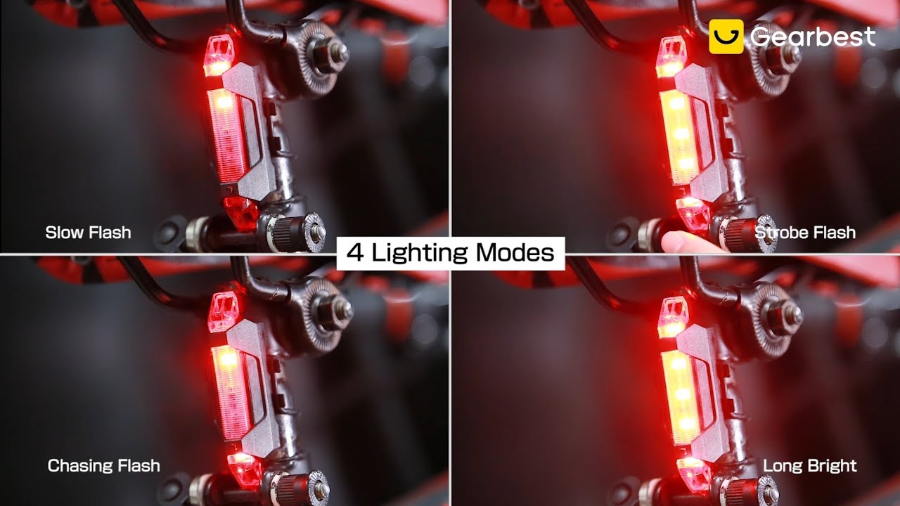 Water Resistant USB Rechargeable LED Bike Tail Light - Gearbest.com