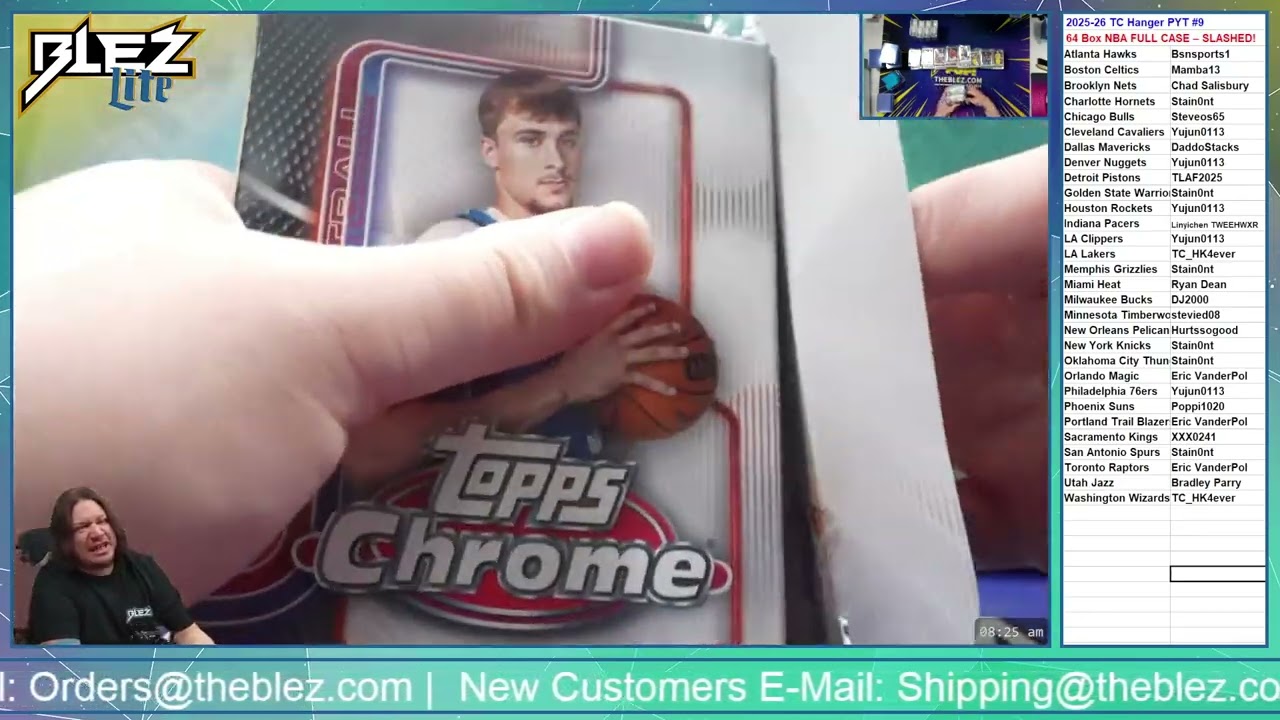 2025-26 Topps Chrome Hanger NBA 64 Box Case Break #29 Pick Your Team