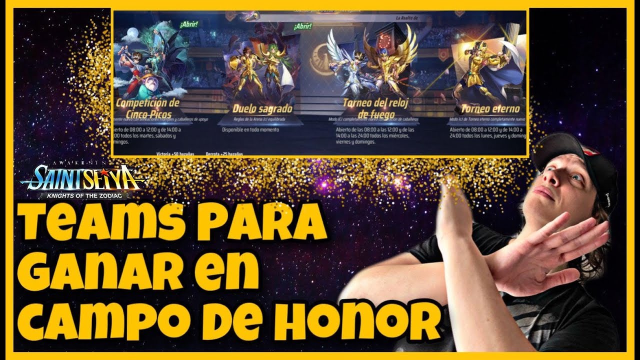 💀 ALINEACIONES para pasar MÁS FÁCIL el CAMPO DE HONOR (O del dolor!!) 💀 Saint Seiya Awakening