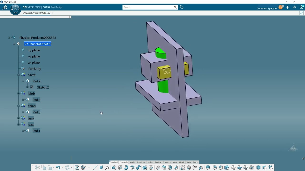CATIA 3DX - Bodies Booleans and Geometrical Sets - Part 3