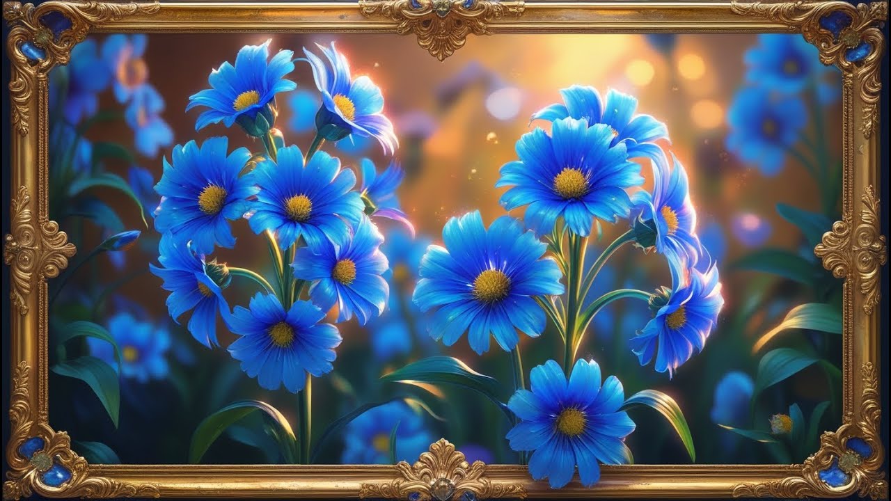 Vintage Blumenbild in 4K - Kornblumen