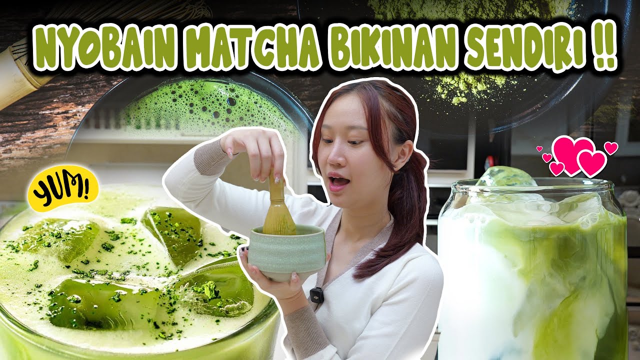 COBAIN BIKIN MATCHA SENDIRI DI RUMAH !! BUBUK MATCHA DARI JEPANG !!