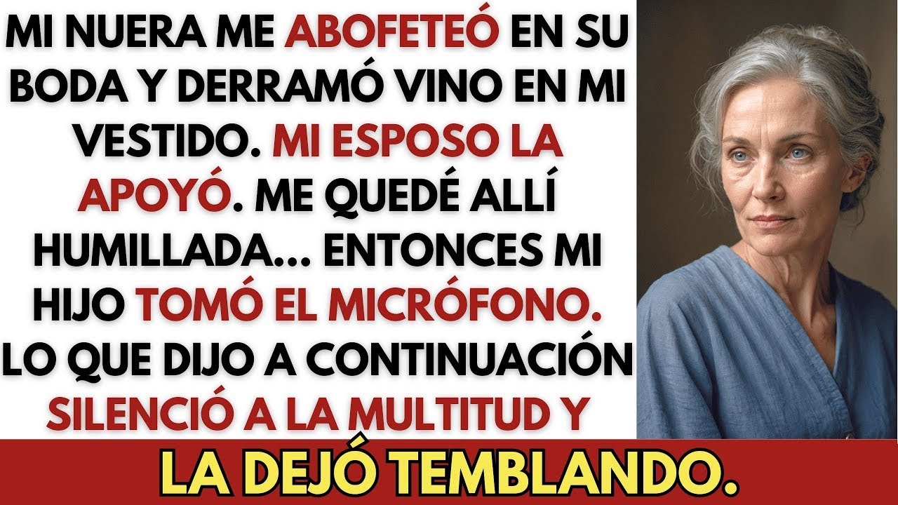 Mi Nuera Me Abofeteó y Humilló en Su Boda, Mi Esposo La Apoyó Hasta Que Mi Hijo Tomó el Micrófono y…