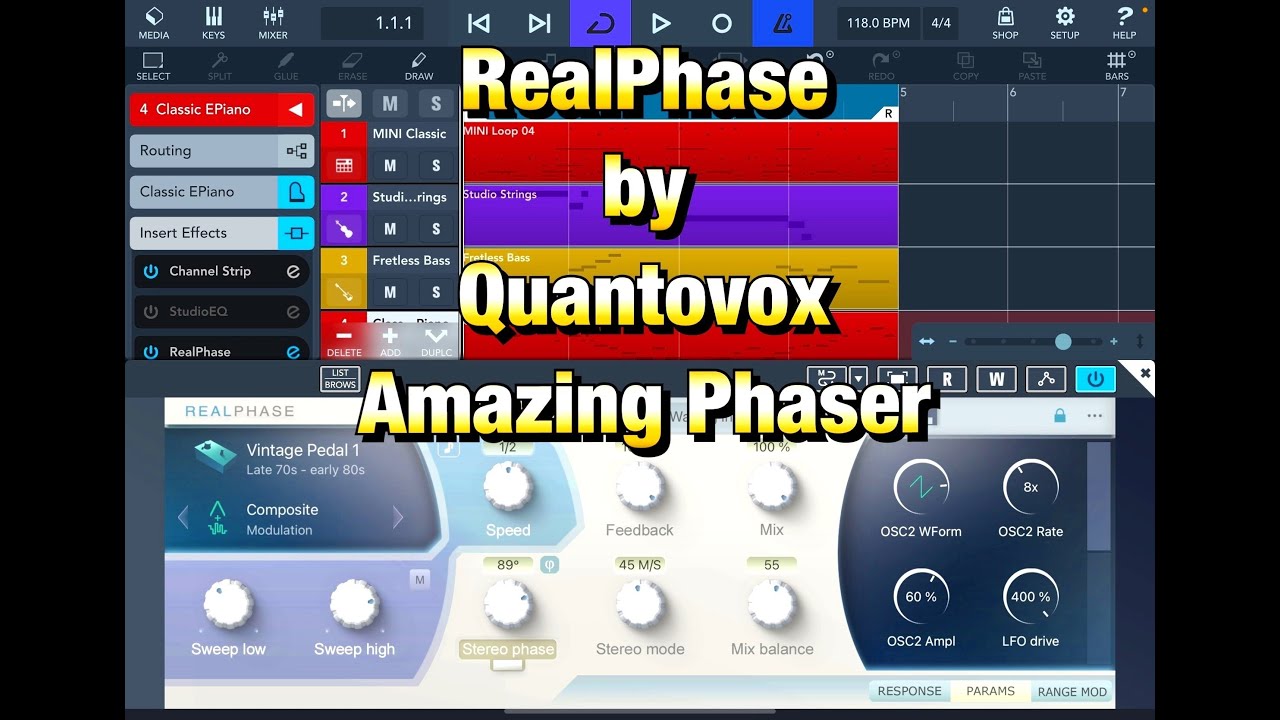 RealPhase by Quantovox - So Much More Than Just Another Phaser - iPad Tutorial With Cubasis