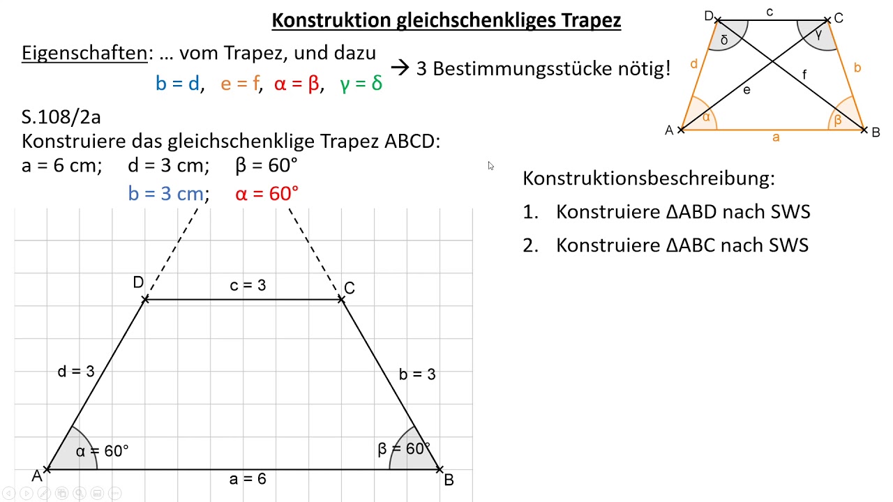 Konstruktion gleichschenkliges Trapez