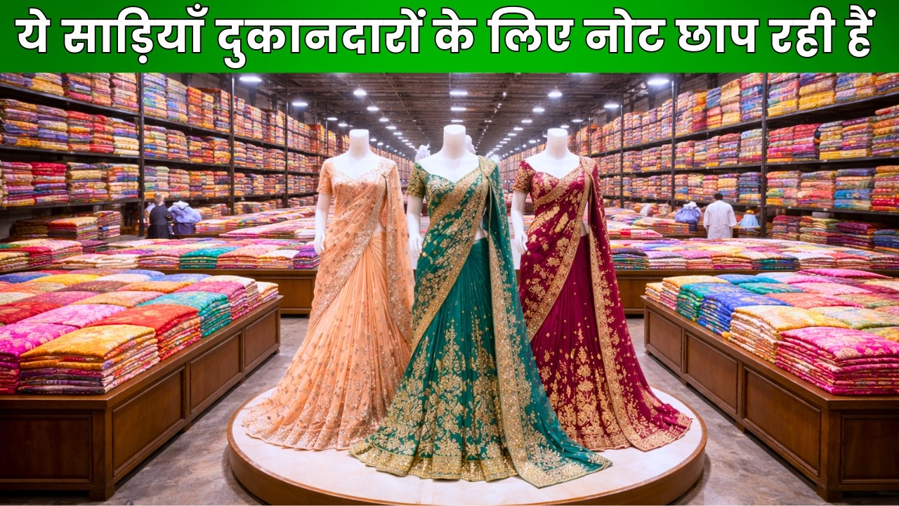ये साड़ियाँ दुकानदारों के लिए नोट छाप रही हैं | saree wholesale market surat | saree manufacturer