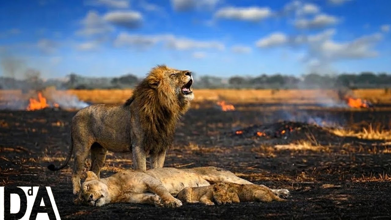LEONES: El Fuego y La Guerra Territorial en el Infierno de Okavango #animalessalvajes | DocuAnimales
