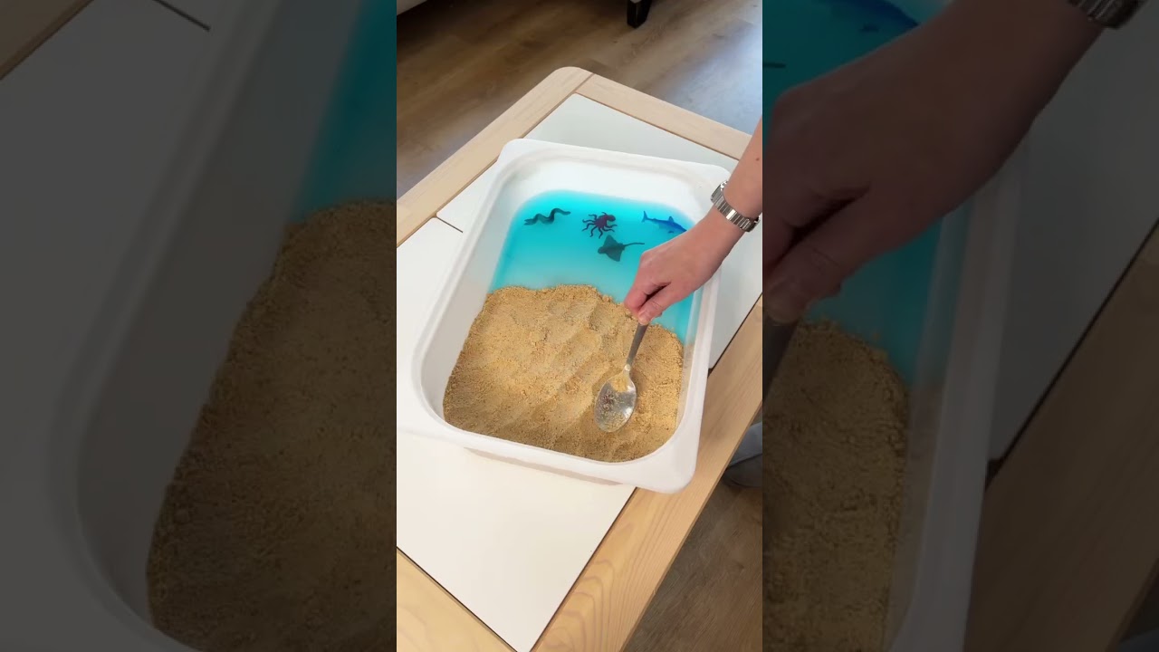 🏖️&iexcl;Playa comestible! #bandejasensorial #actividadesparani&ntilde;os #playacomestible