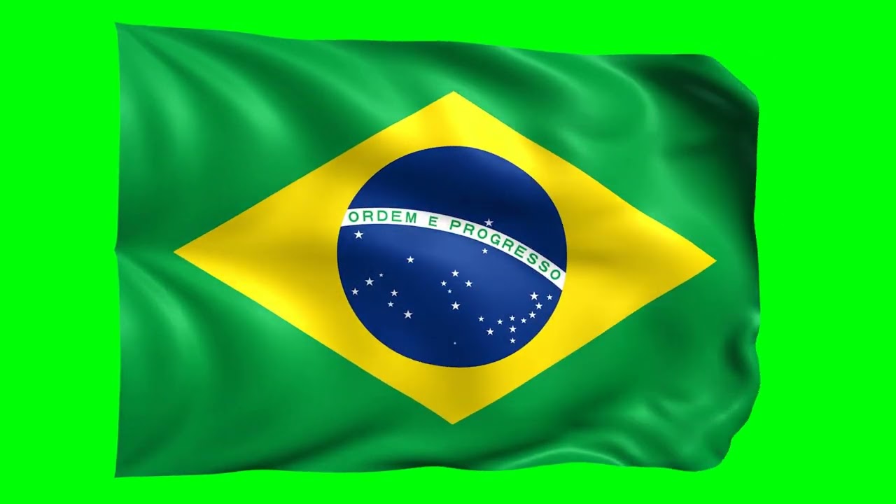 Brazil Waving Flag Green Screen Animation | 3D Flag Animation | Royalty-Free