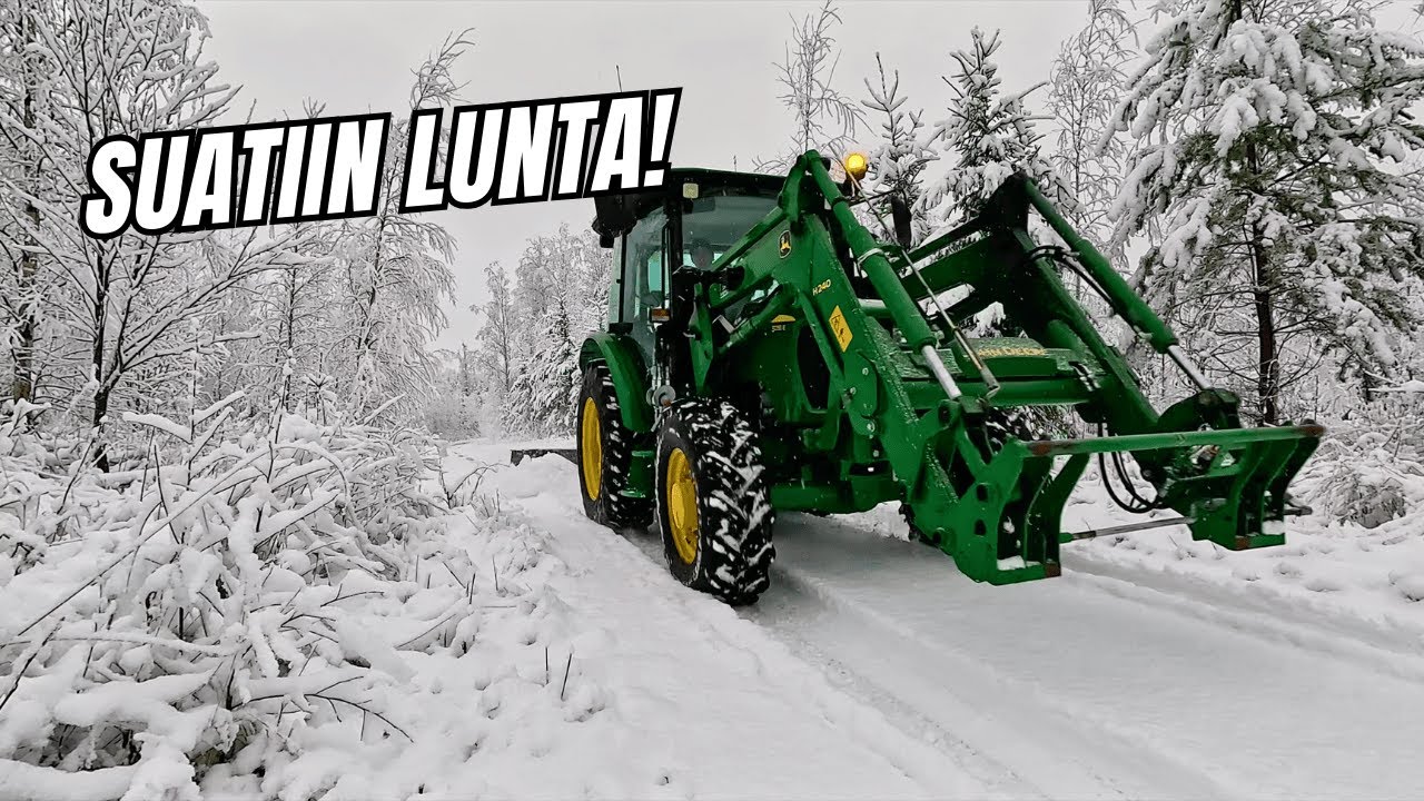 Talvi tuli | Ensimmäiset lumityöt traktorilla ja perälevyllä