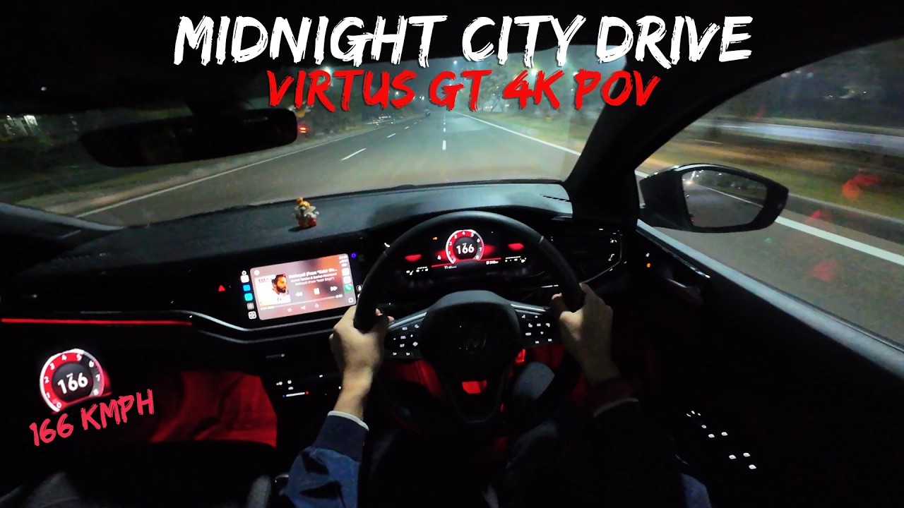Volkswagen Virtus GT (4K POV) | Night City Drive with Bollywood Music | 166km/h