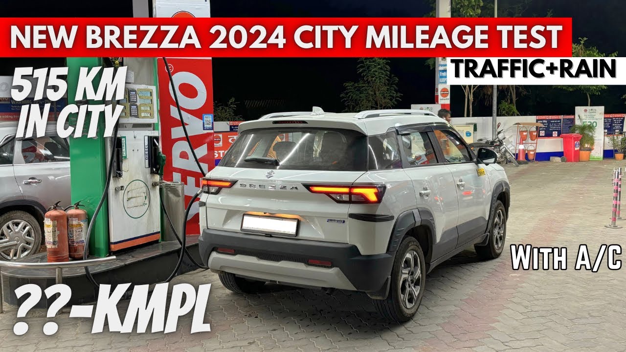 New Brezza City Mileage Test with A/C Petrol 2024 Tank to Tank | Brezza Automatic | brezza zxi 2024