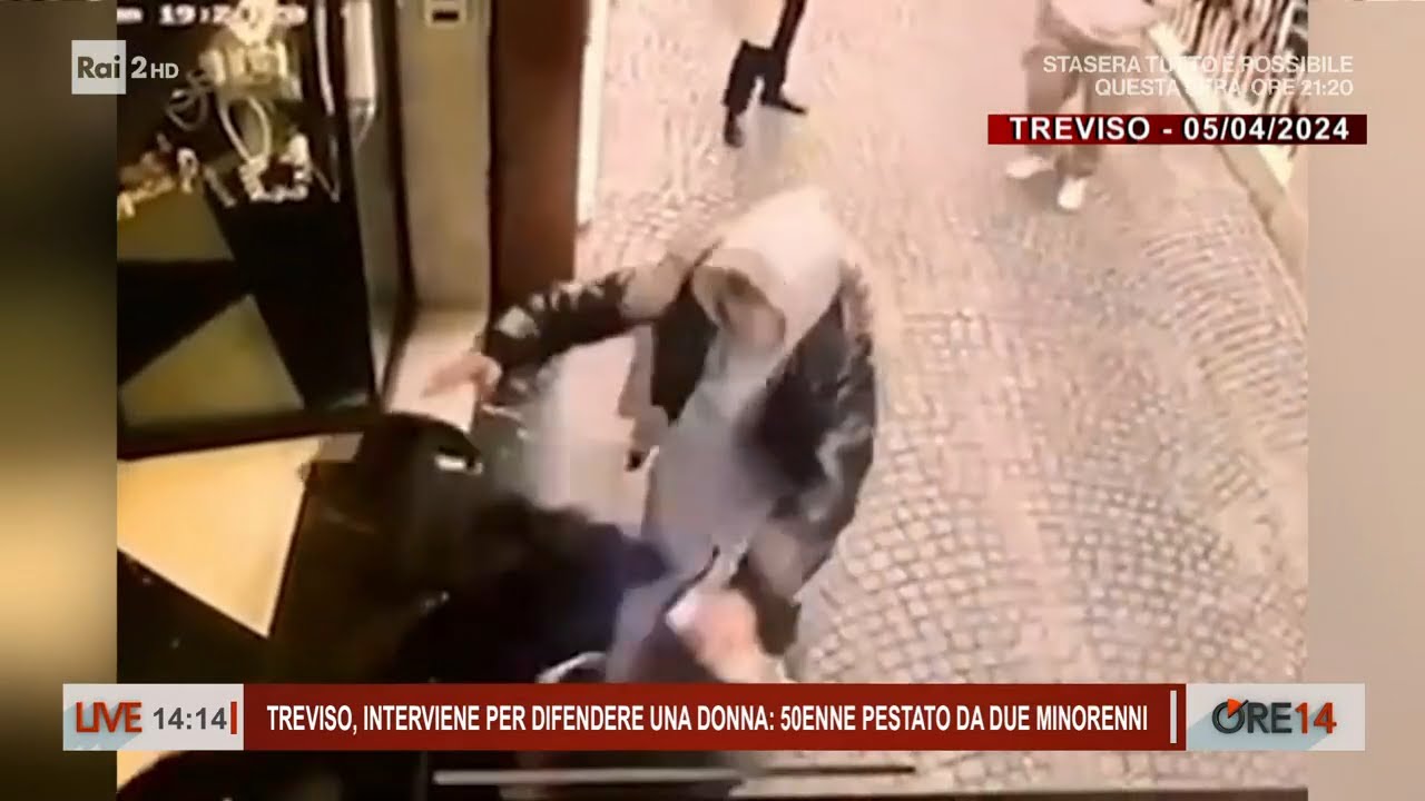 Treviso, interviene per difendere una donna: 50enne pestato da due minorenni - Ore 14 del 08/04/2024