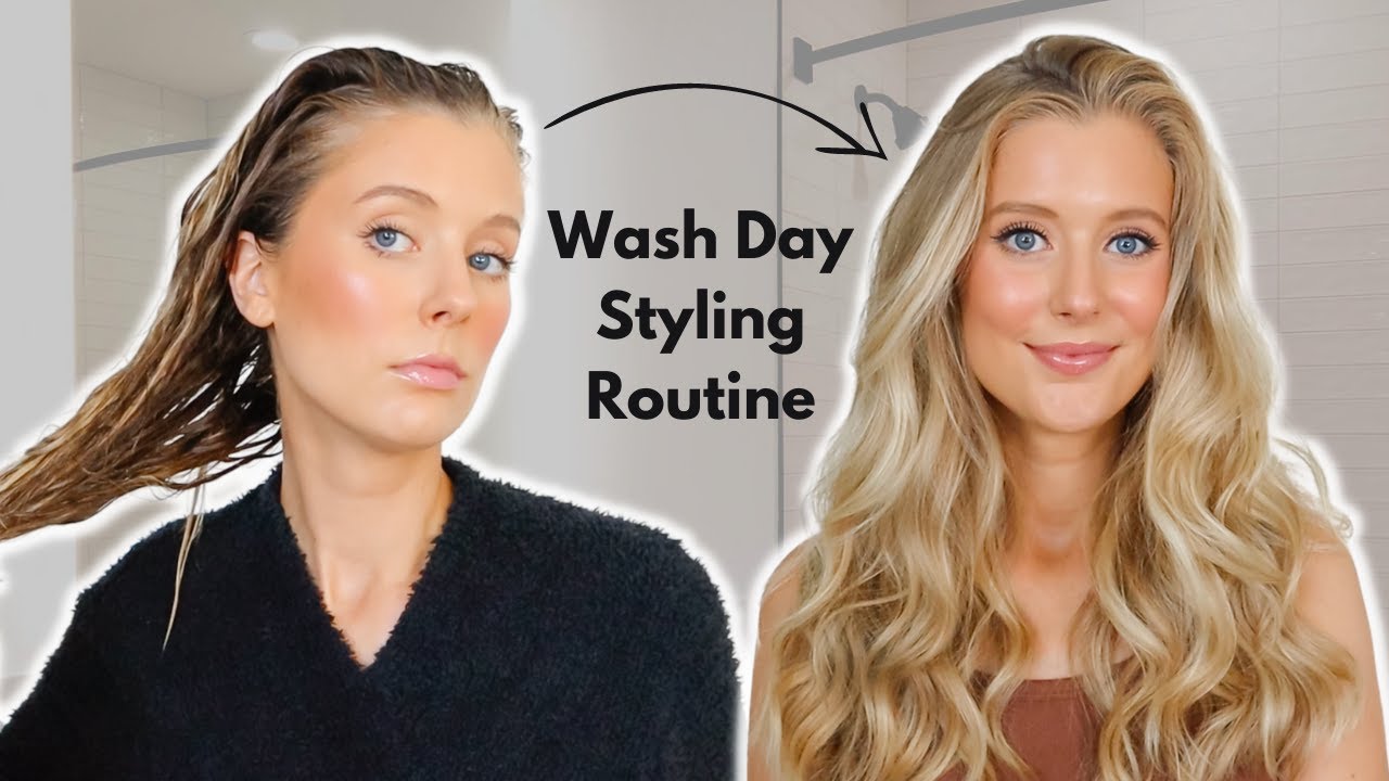Wash Day Styling Routine! Dyson Airwrap Blow Out + Overnight Heatless Curls