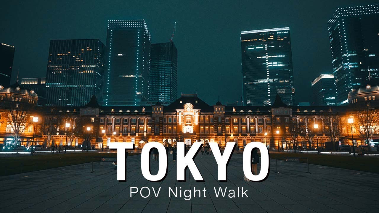 Tokyo Night Sakura – Cinematic Walk at Tokyo Station & Chidorigafuchi (POV)