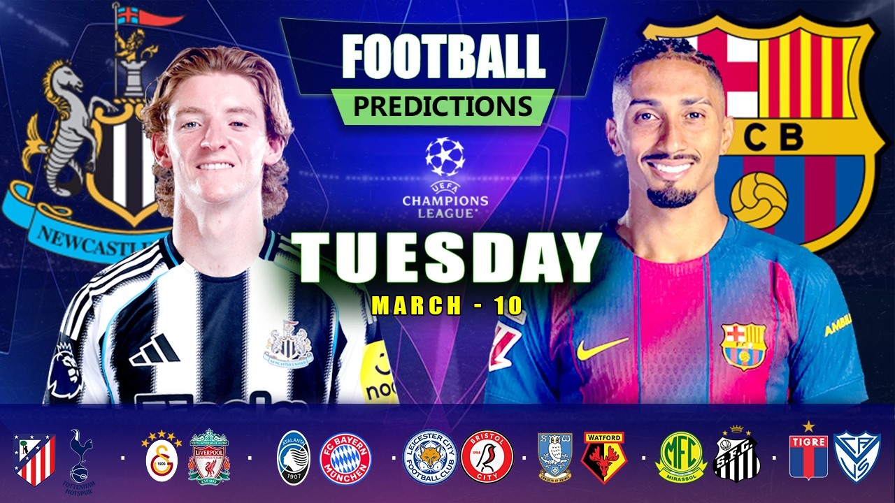 UEFA CHAMPIONS LEAGUE PREDICTIONS 10 MARCH | FOOTBALL PREDICTIONS TODAY | POSSIBLE SCORES & CORNERS 