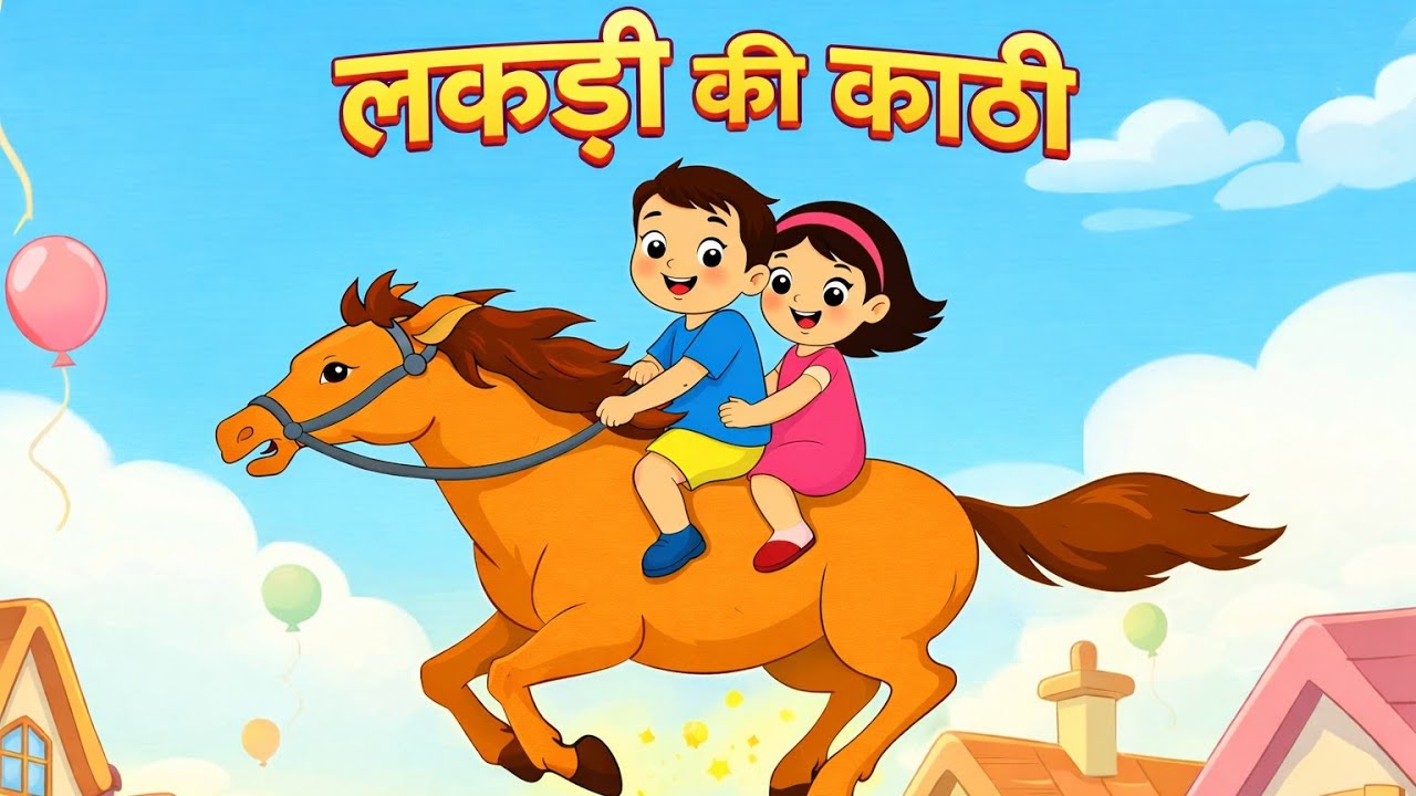 लकड़ी की काठी 🦄| Lakdi Ki Kathi, Kathi Ka Ghoda | Nursery Rhymes #kidsrhymes #kidssongs  #babysongs 