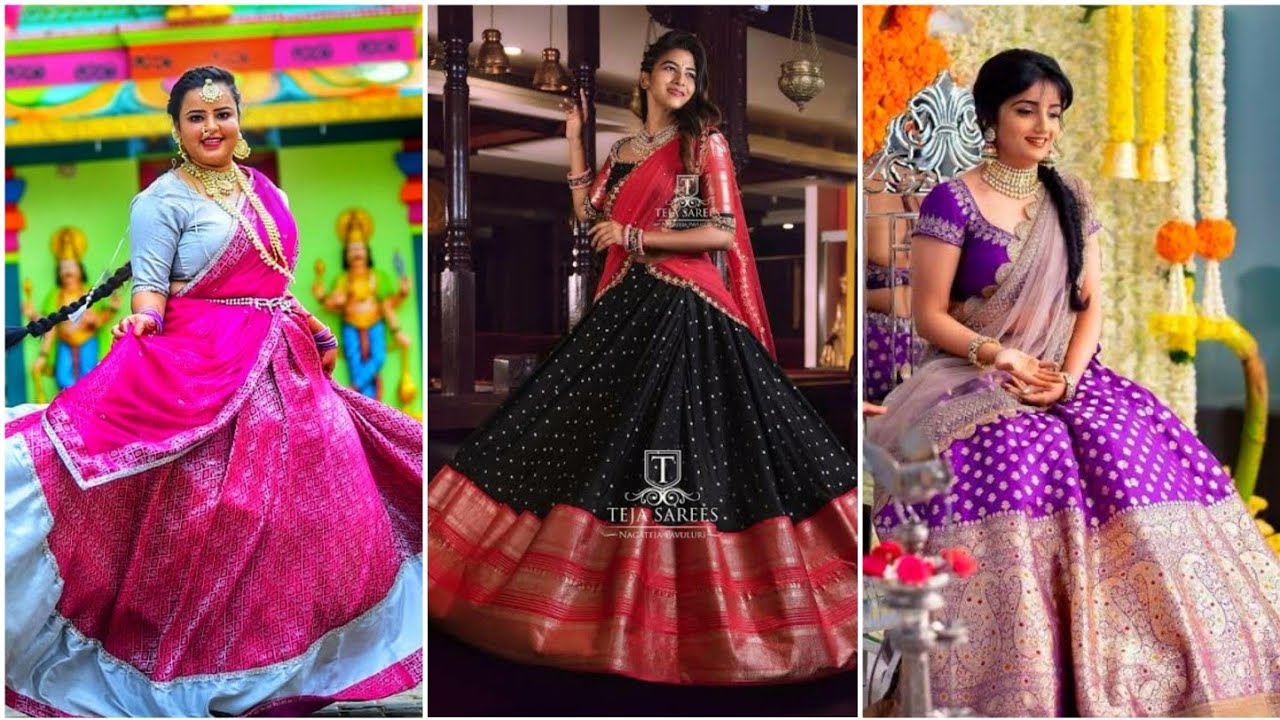 Silk Langa Voni/ Lehenga Saree/ Half Saree/ Can-Can Half Saree designs | Prerana Aditi | Be Your Own