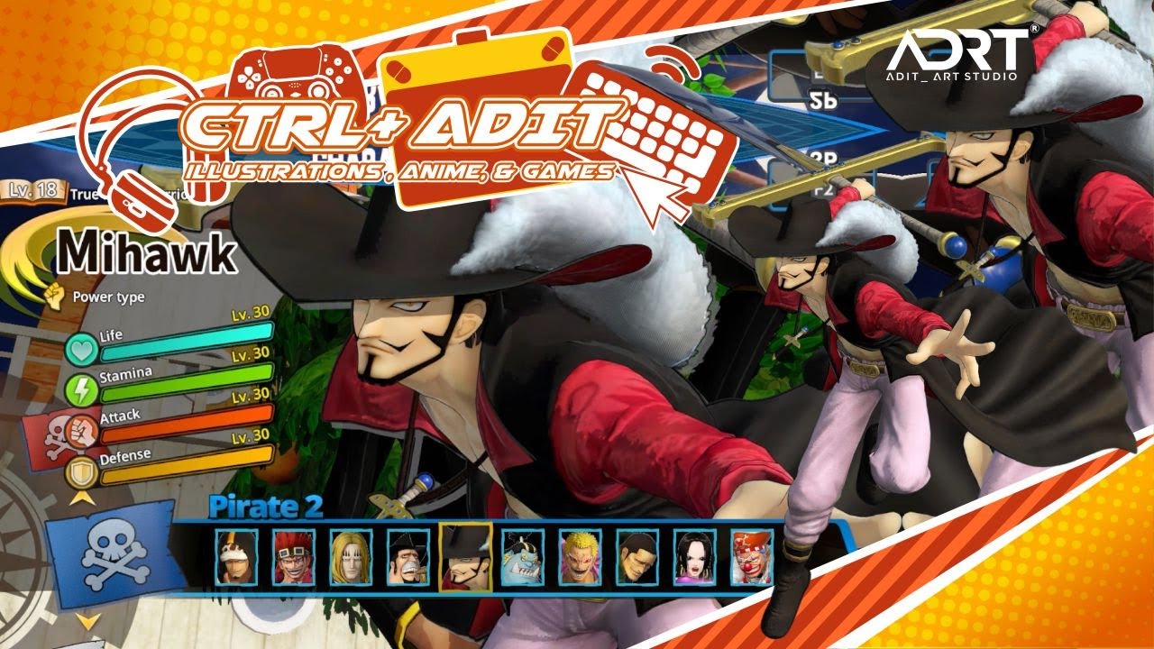 one piece pirates warrior 4 mihawk gameplay PC 1080p 60fps