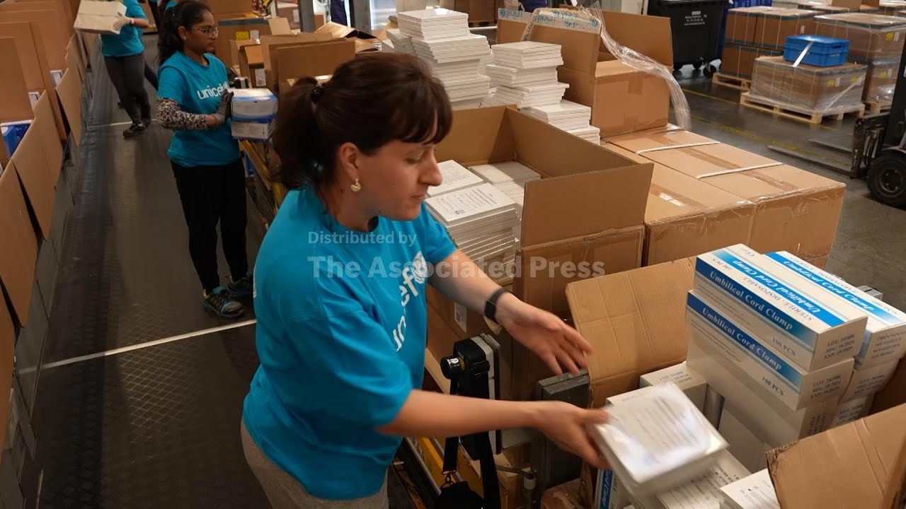 Aid prepared at UNICEF warehouse in Copenhagen as officials call for full access to Gaza