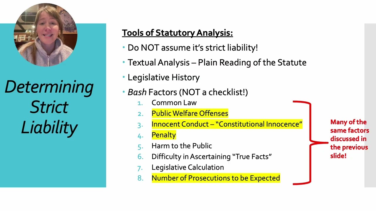 Recorded Class: Strict Liability, Mistake of Fact & Law, and Actus Reus