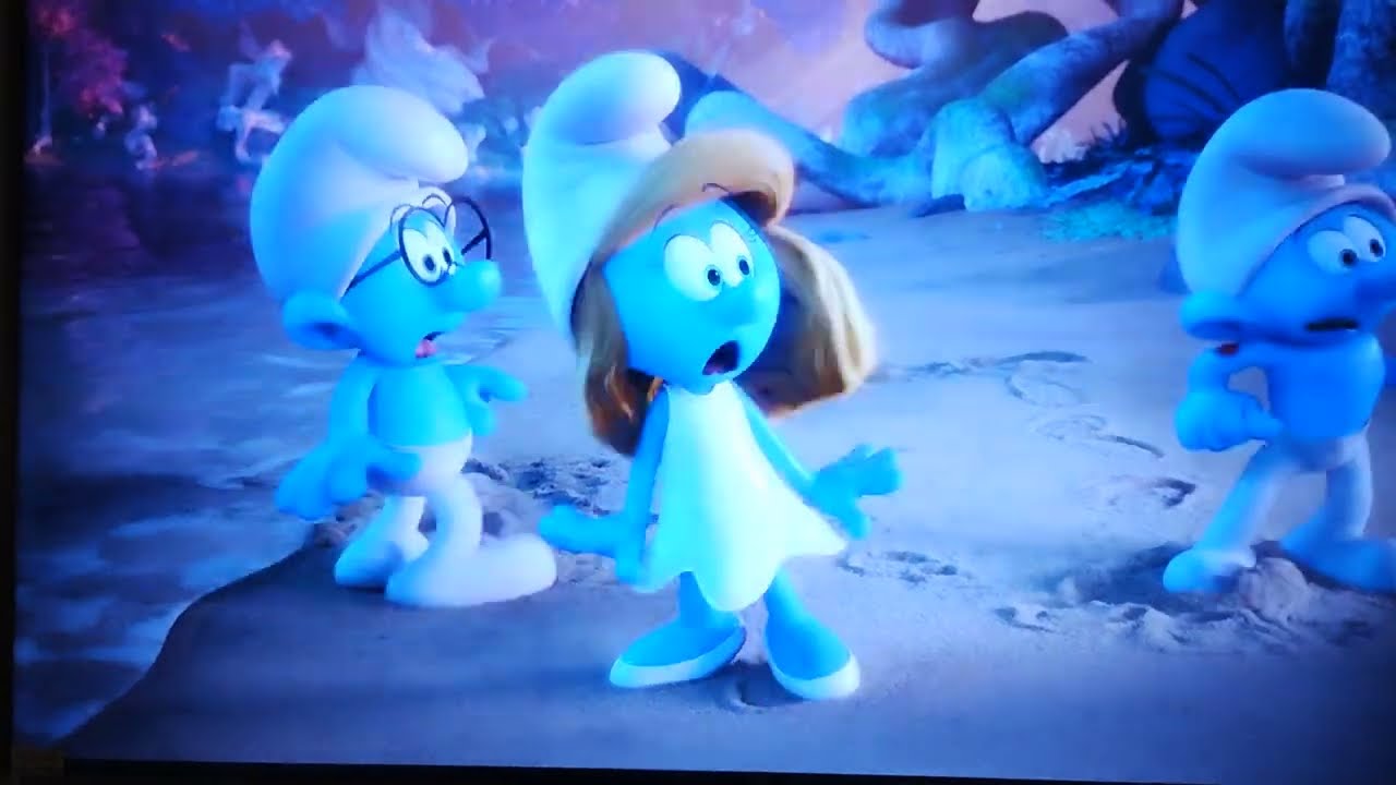 The Smurfs 3: The Lost Village (2017) Brainy Gets Mad At Smurfette, Hefty And Clumsy