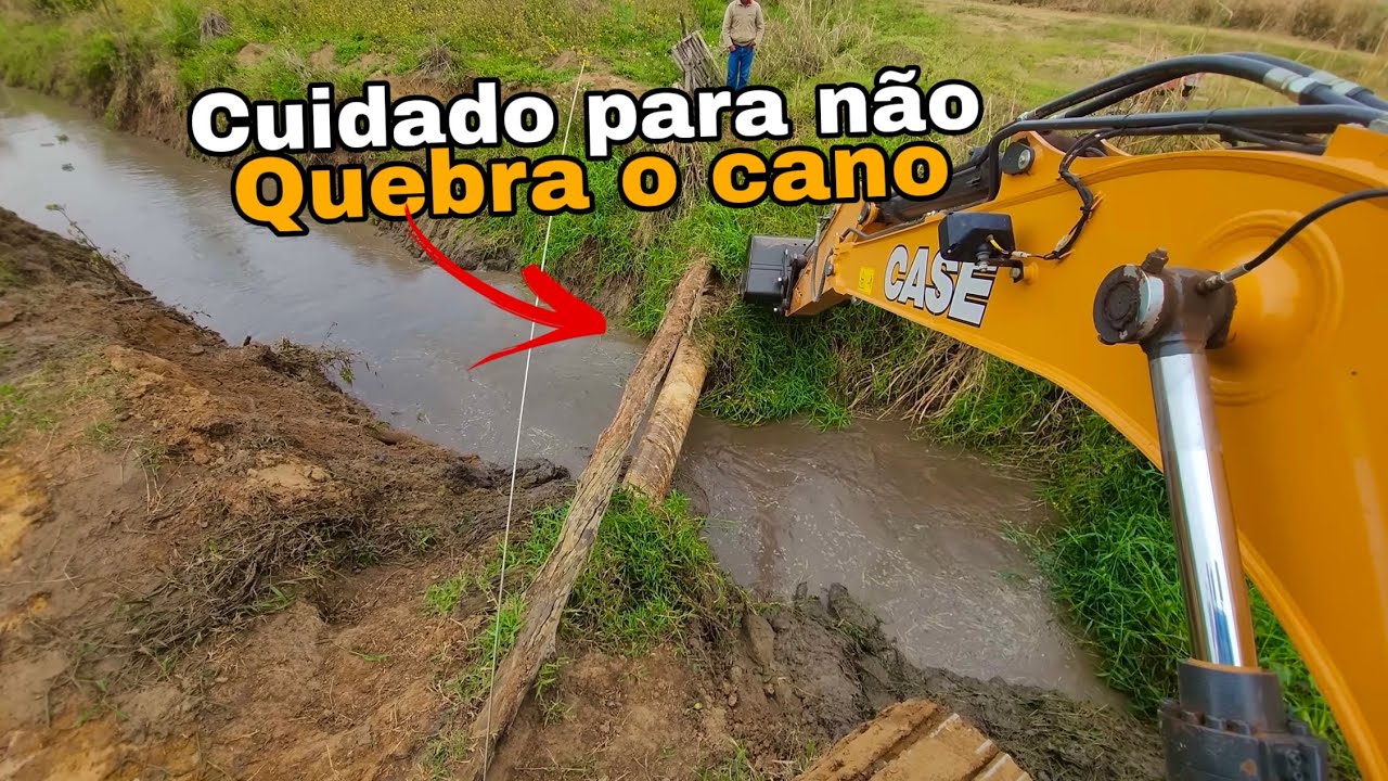 Agora a água vai embora 🌊 escavadeira hidráulica 