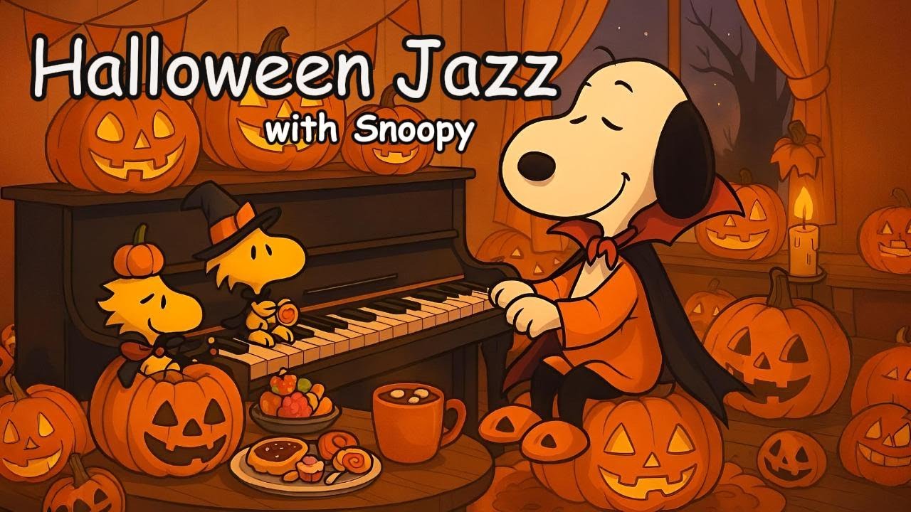 Spooky Season with Snoopy 🎼🎃 Relaxing Halloween Jazz for a Peaceful Night