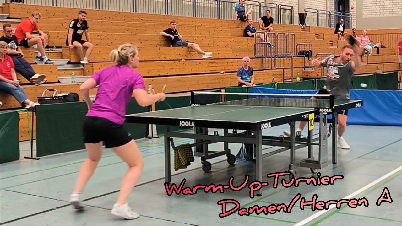 Tolle Pressblocks und Schüsse mit kurzer Noppe - Warm-Up-Turnier - Oxana Fadeeva vs Marc Preuss