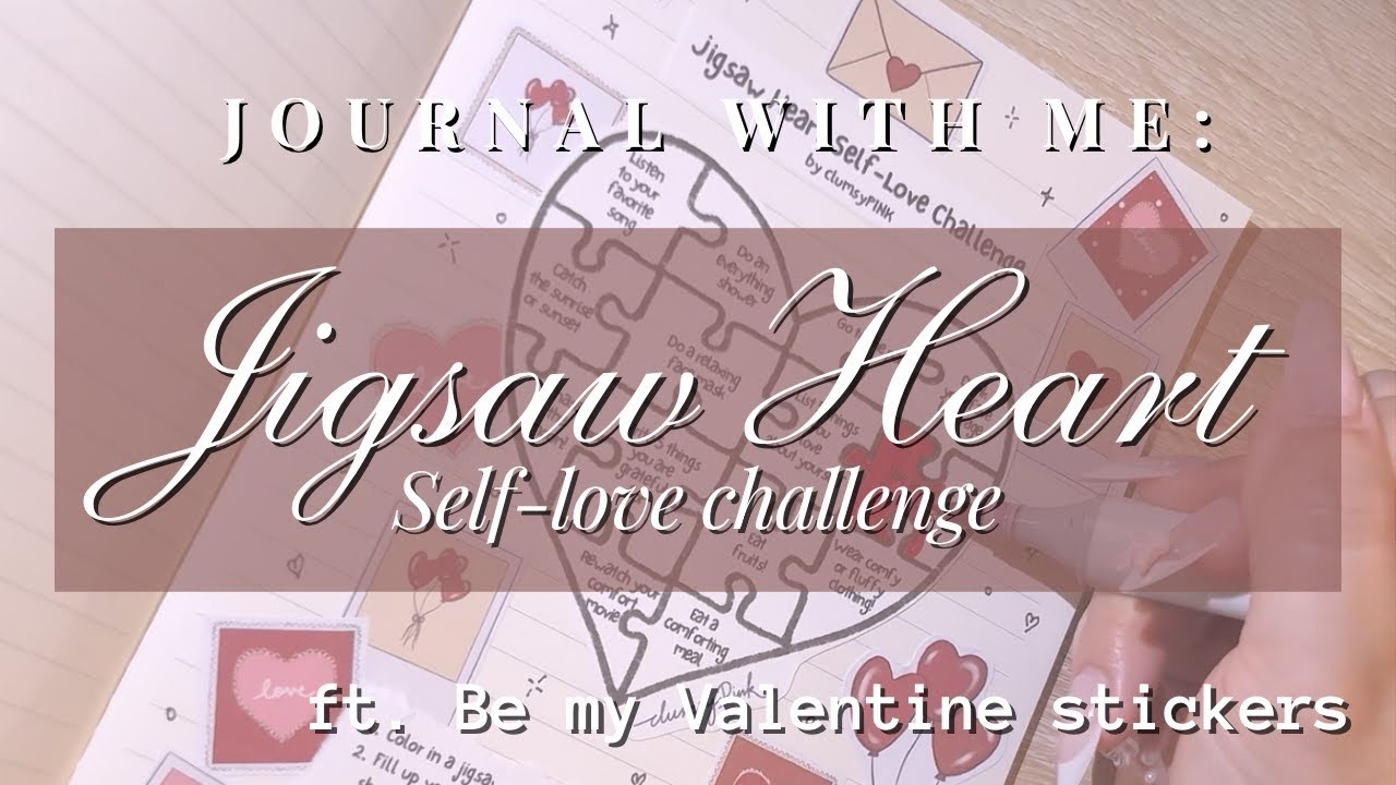💌 Valentine’s Day Journal Idea: Self-Love Challenge ft. my stickers | Scrapbook Journal With Me 