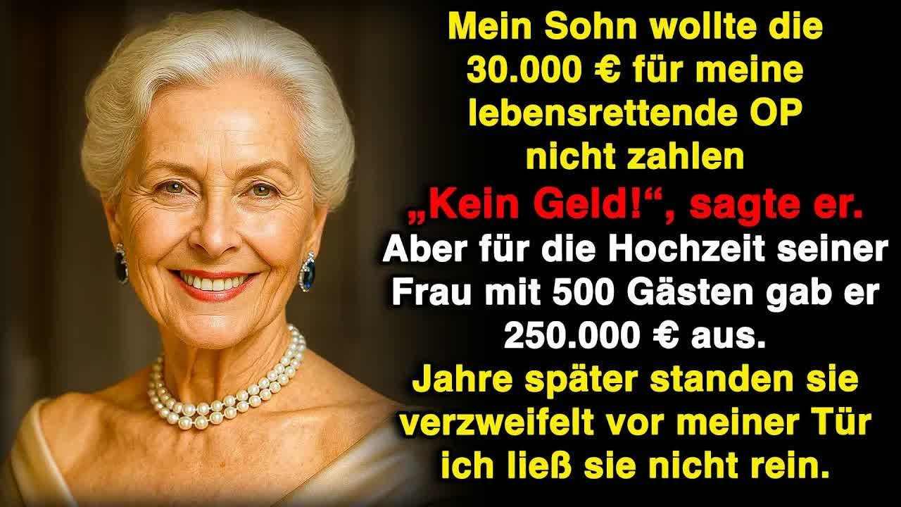 Mein Sohn verprasste 250 000 € für die Hochzeit, aber für meine Rettung gab er keine 30 000 €!