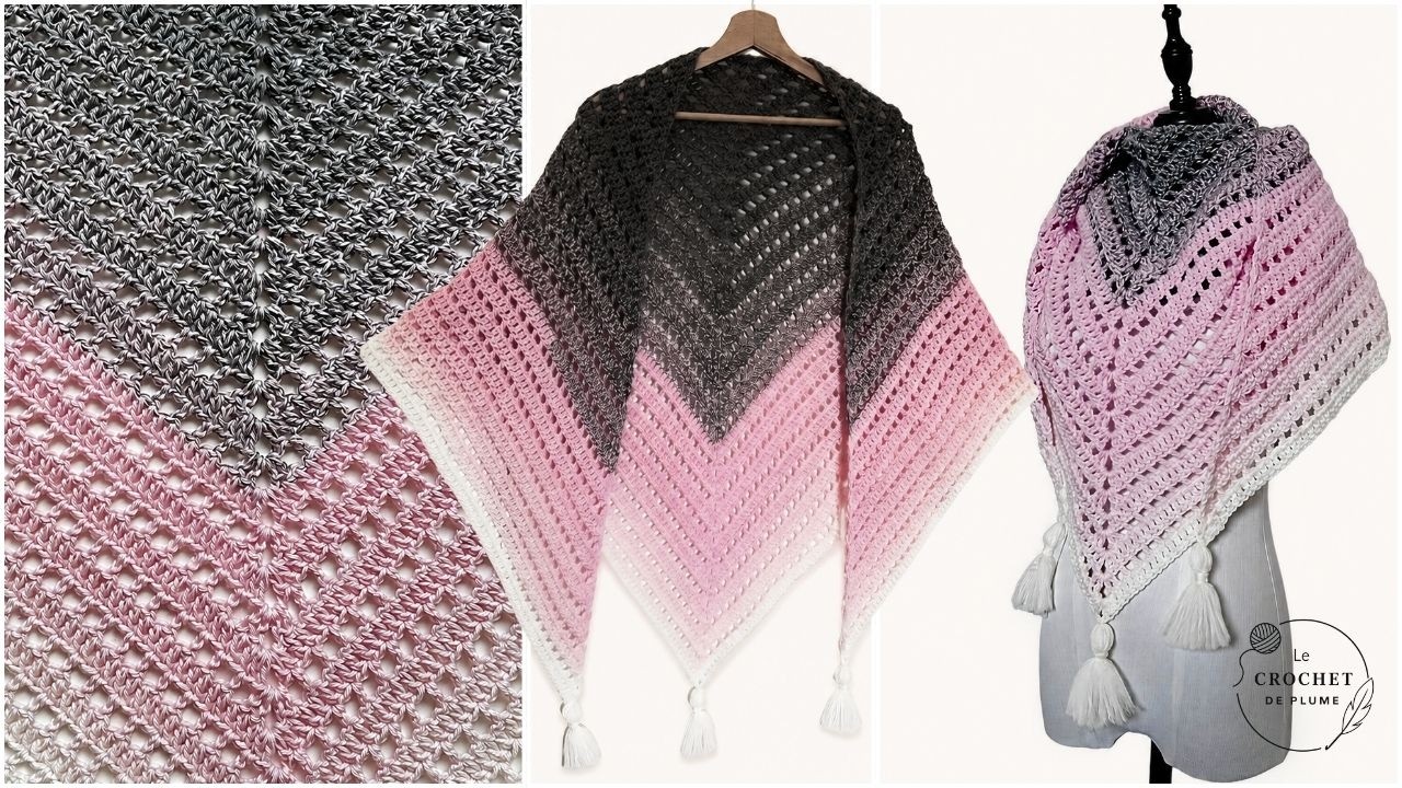 Comment faire un Châle facile au crochet 🧶Grand Modèle Débutant 🧶 Chèche