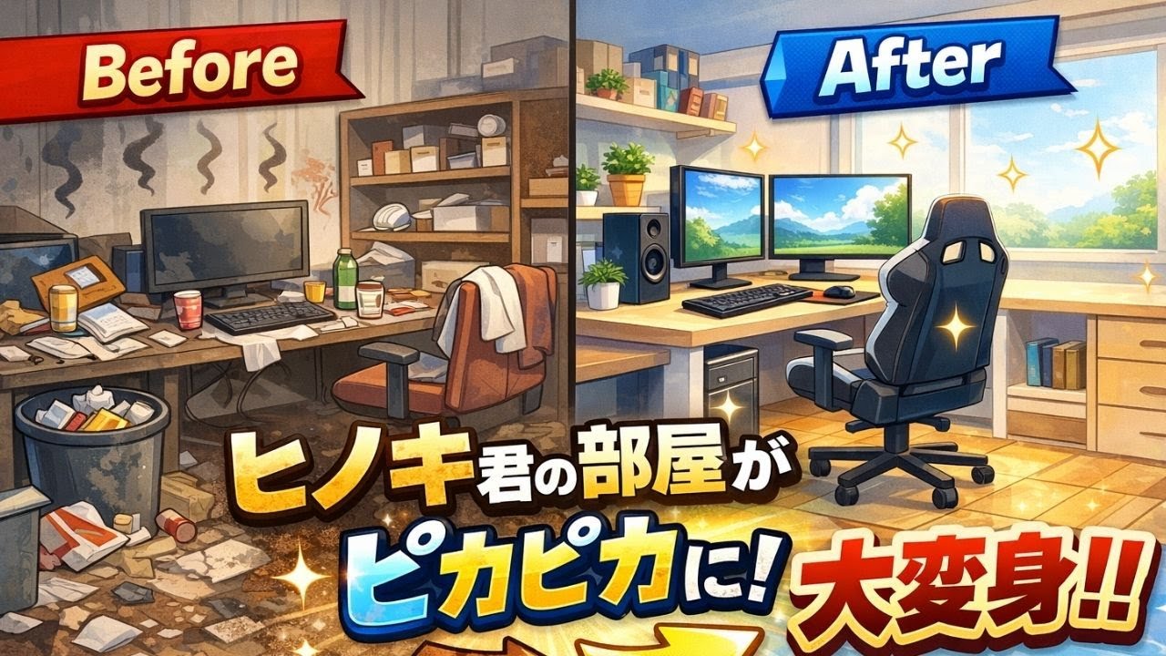 ヒノキ君の汚部屋がピカピカに大変身！