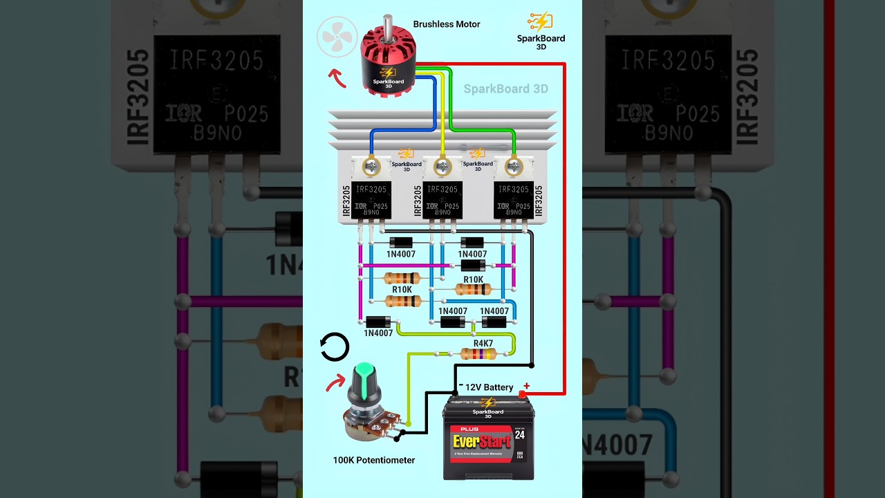 BLDC motor controller | DC motor speed controller circuit #diy #circuit