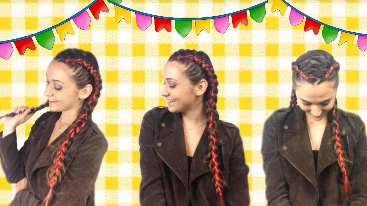 Trança boxeadora com fitas - Festa Junina Vou de Trança