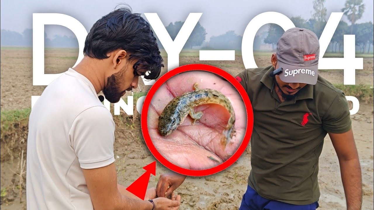 (DAY- 4) I Caught a Fish with Legs While Hand Fishing [ WINTERS ARK VILLAGE ]