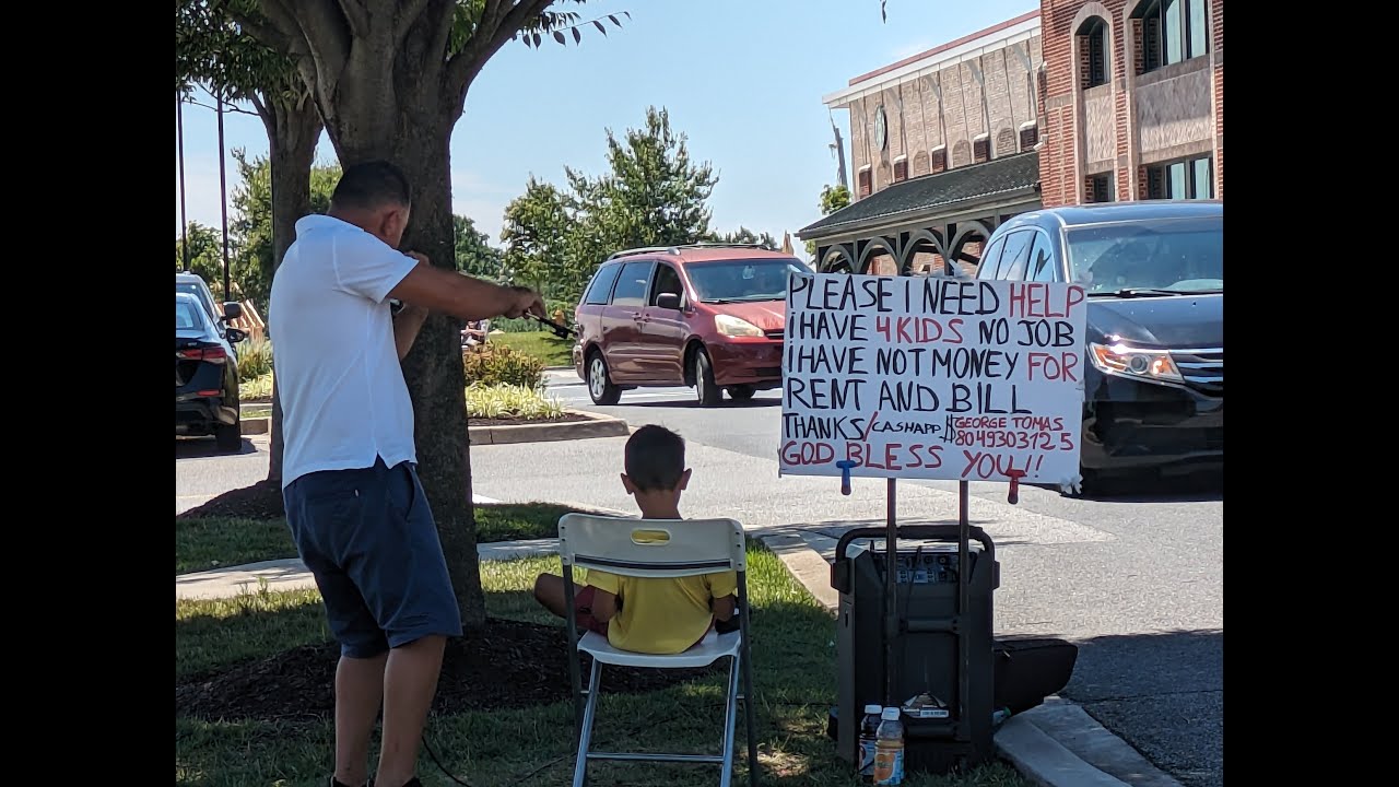 Fake Violin Busker