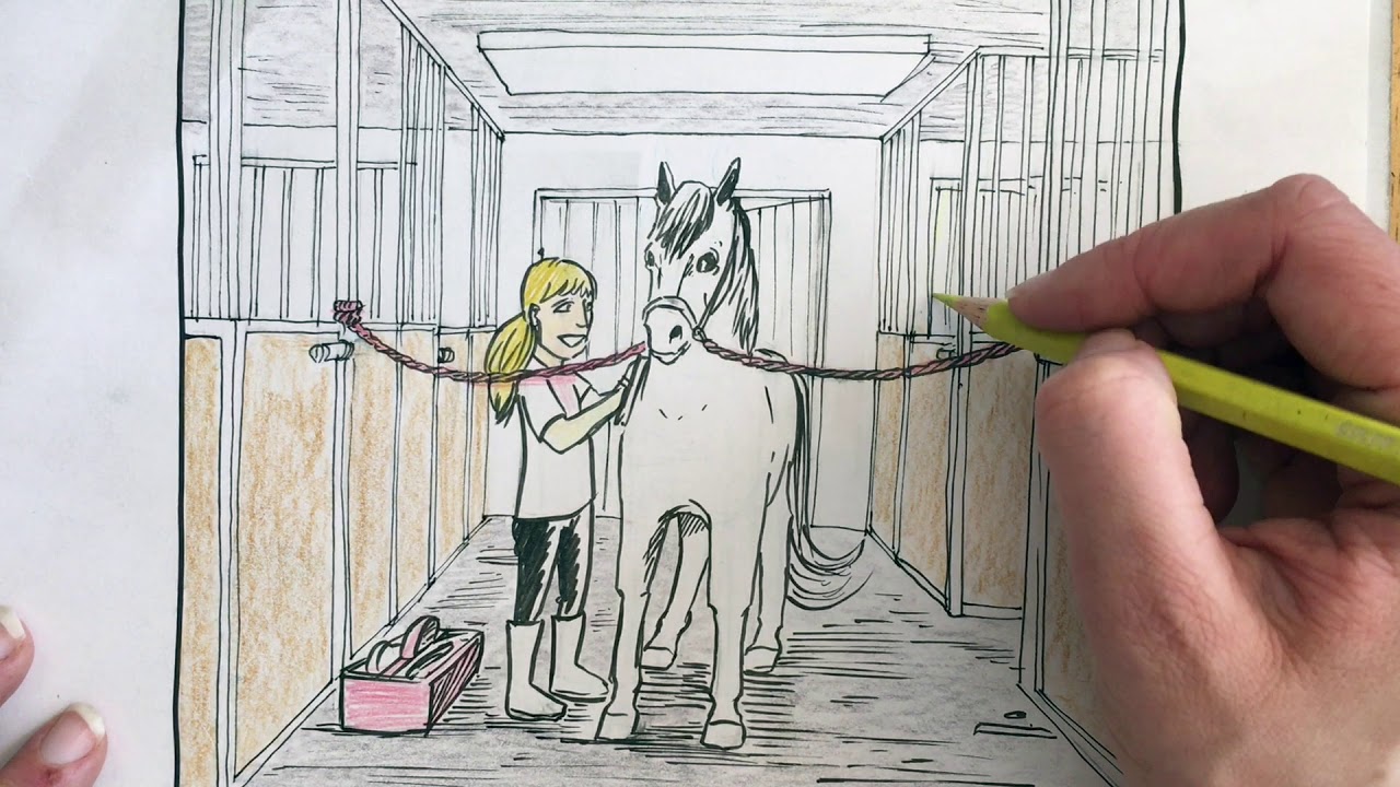 Del 3/3 Rita ett stall med boxar: Färgläggning