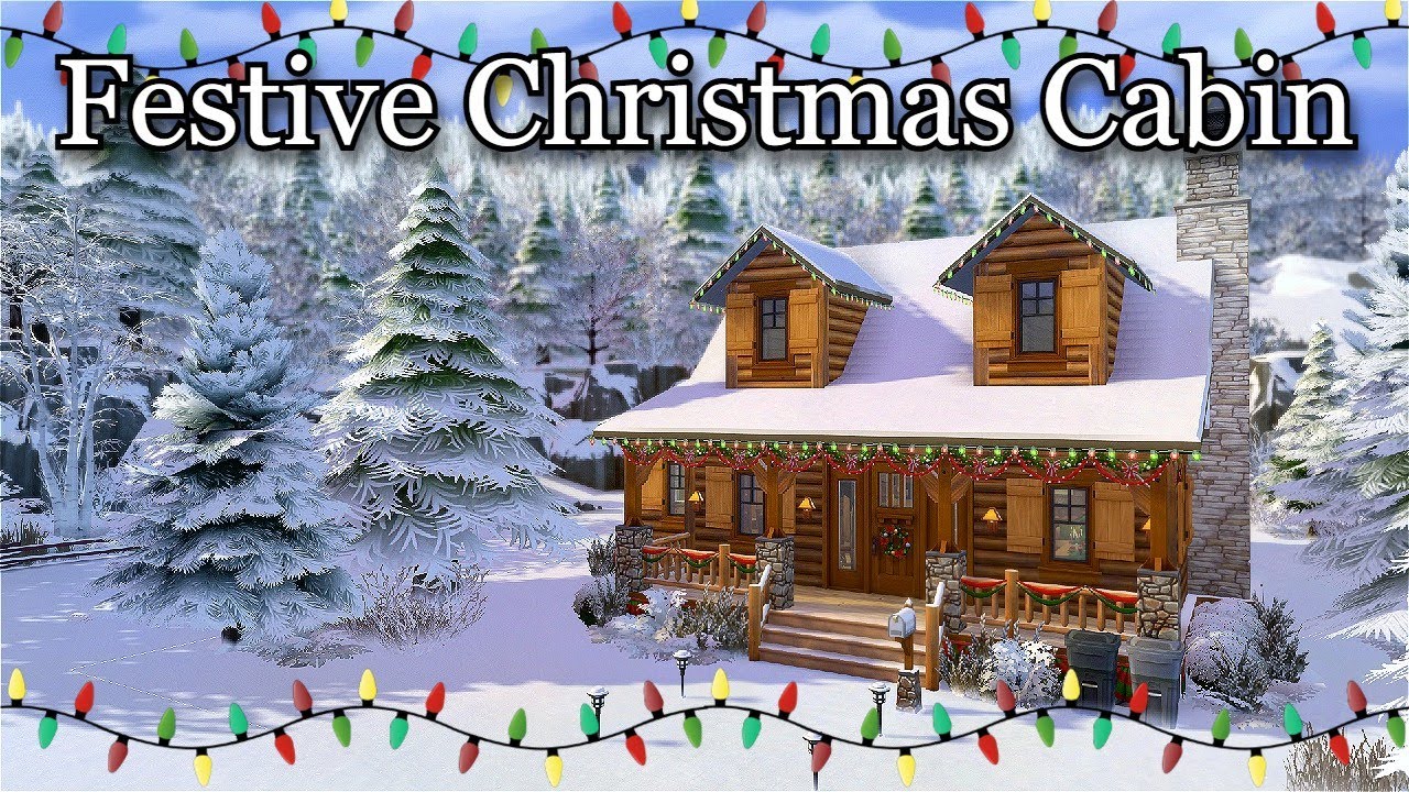 Come build a Christmas Log Cabin with me! Sims 4 Speedbuild