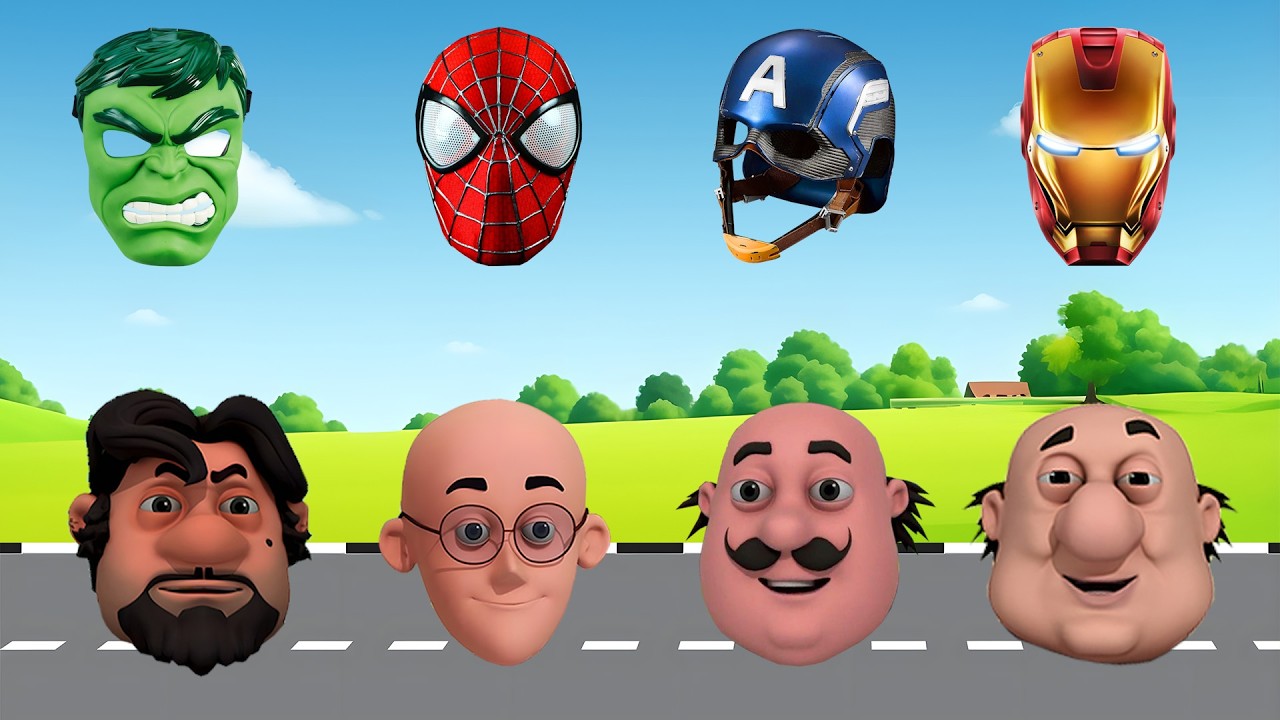 TEBAK GAMBAR MOTU PATLU WRONG HEAD AVENGERS SUPERHERO MARVEL SPIDERMAN IRON MAN CAPTAIN AMERICA HULK