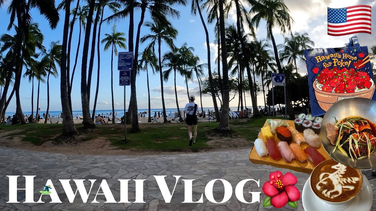[Hawaii 2023夏 #3] ワイキキで朝活&お寿司🍣 |ユッチャンコリアンのくず冷麺🇰🇷🍜 | Kona Coffee Purveyors☕️🥐 | パタゴニア