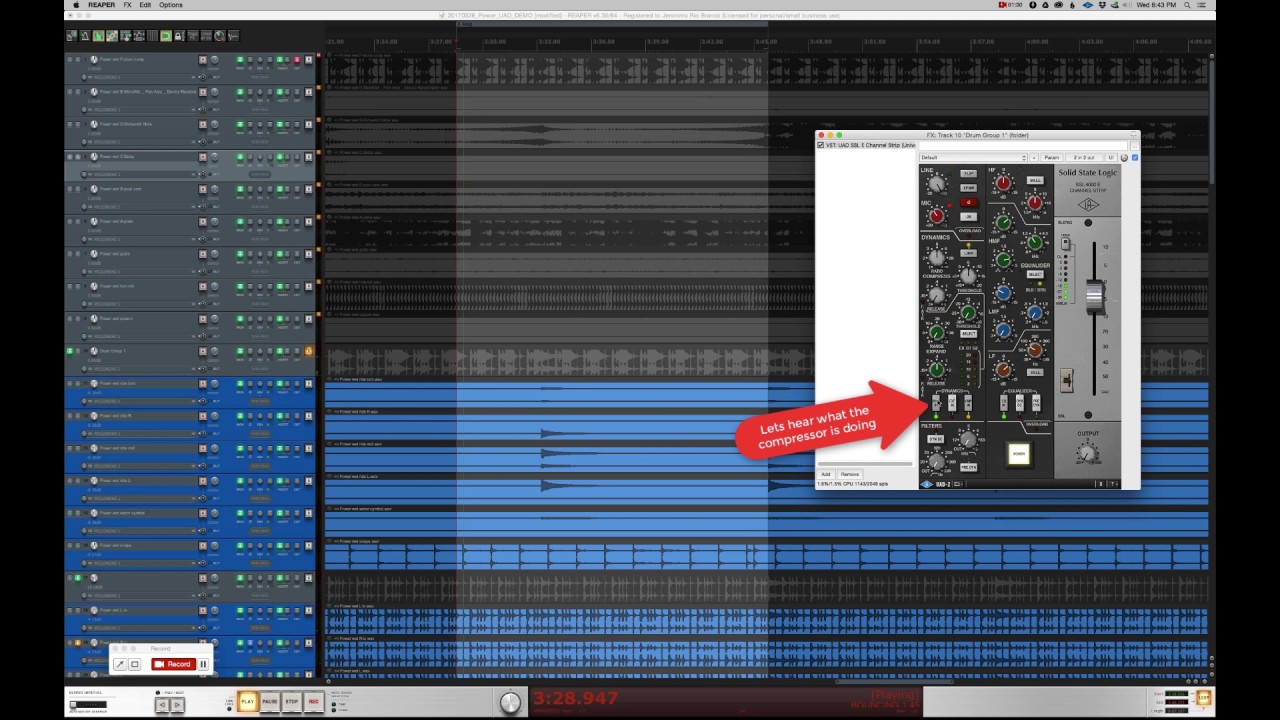 UAD SSL 400 E Channel Strip - Quick Run