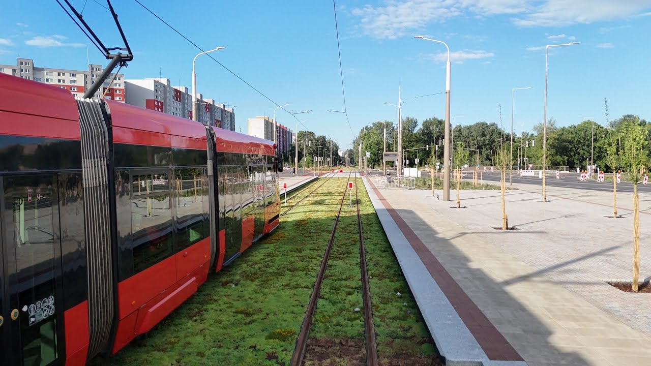 Nová električková trať v Petržalke z pohľadu vodiča (jún 2025)