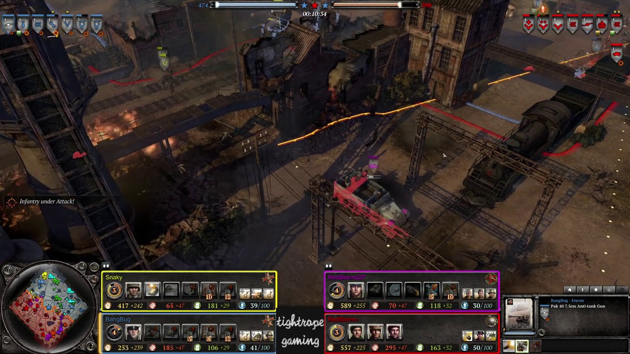 COH2 4v4 Knock-down, drag-out battle