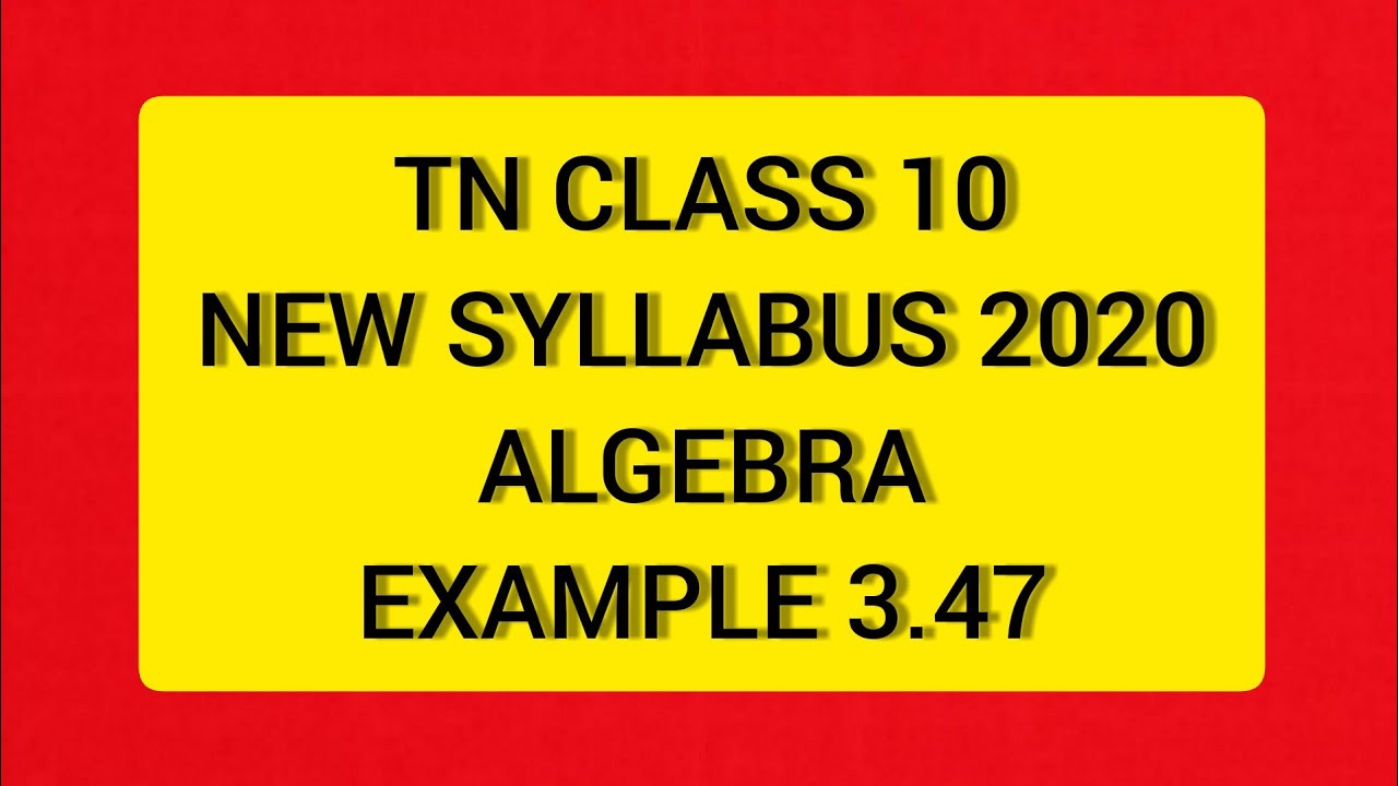 TN Class 10 Maths Algebra Graph Example 3.47