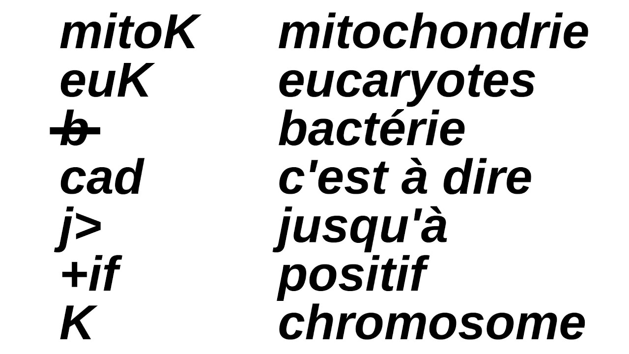 Comment prendre des notes rapidement en fac de biologie ou de médecine (liste abréviation)